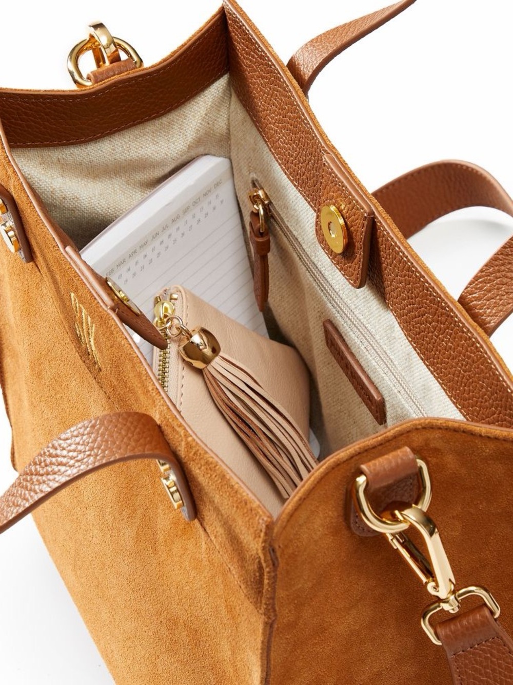 Mark & Graham Tan Suede Tote Bag - Picture 2 of 3